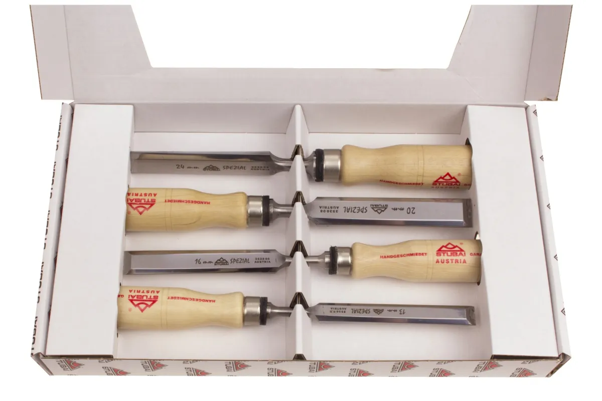 Special wood chisel set, Swedish shape, 4 pieces 3531 04 | Chisel | Stubai