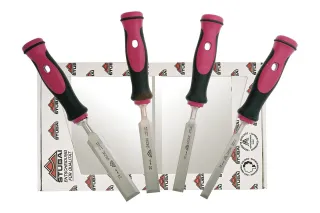 Professional wood chisel set with 2K handle, 4 pieces 3561 04 | Chisel | Stubai