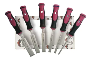 Professional wood chisel set with 2K handle, 6 pieces 3561 06 | Chisel | Stubai