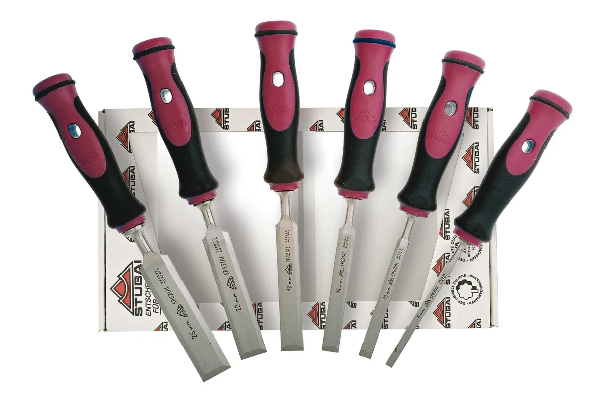 Professional wood chisel set with 2K handle, 6 pieces 3561 06 | Chisel | Stubai