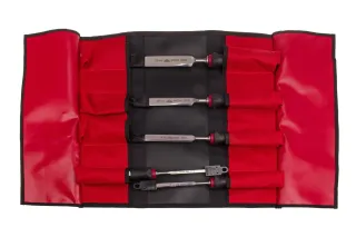 Professional wood chisel set with 2K handle, 5 pieces in a roll-up case S3561 05 | Chisel | Stubai