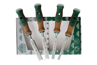 Professional wood chisel set, Swedish style with cork handle, 4 pieces 3571 14 | Chisel | Stubai