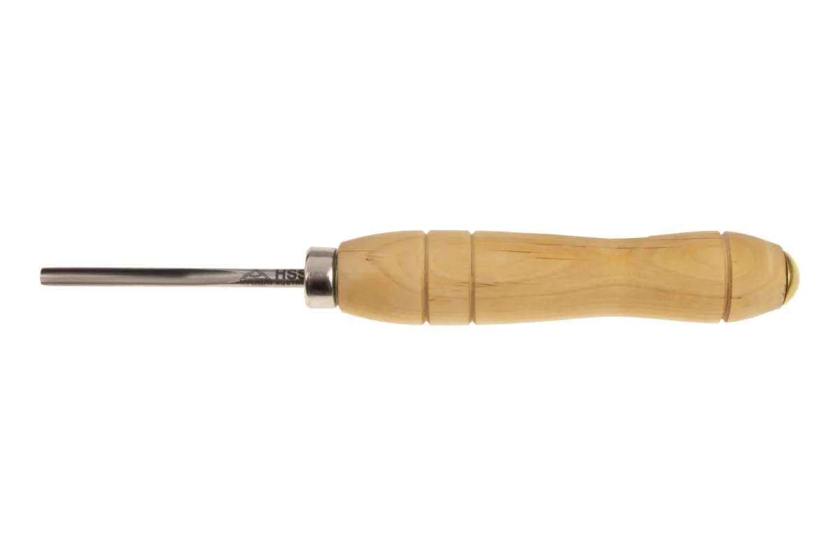 Gouge à broche, micro 7082 06 | Micro-outils de tournage HSS avec manches en bois d’aulne | Stubai