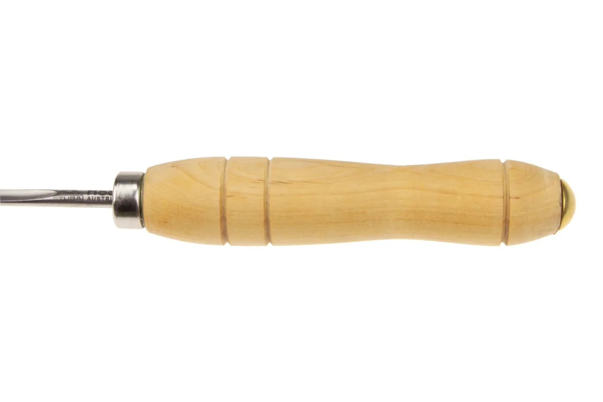 Gouge à broche, micro 7082 06 | Micro-outils de tournage HSS avec manches en bois d’aulne | Stubai