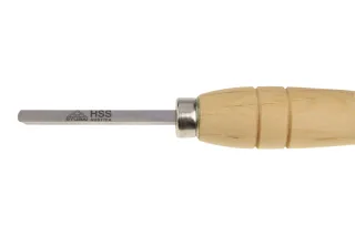 Ciseau plat, micro rond 7084 06 | Micro-outils de tournage HSS avec manches en bois d’aulne | Stubai