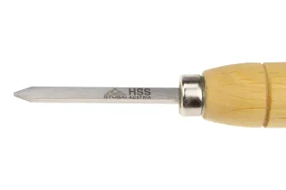 Ciseau plat, micro pointu 7085 02 | Micro-outils de tournage HSS avec manches en bois d’aulne | Stubai